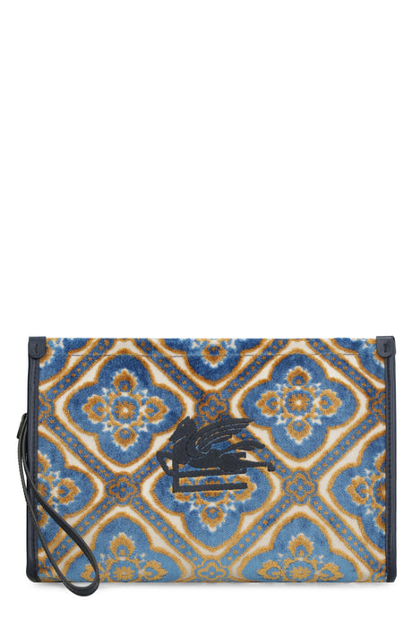 ETRO Stylish Jacquard Fabric Clutch in Blue for Women - FW23