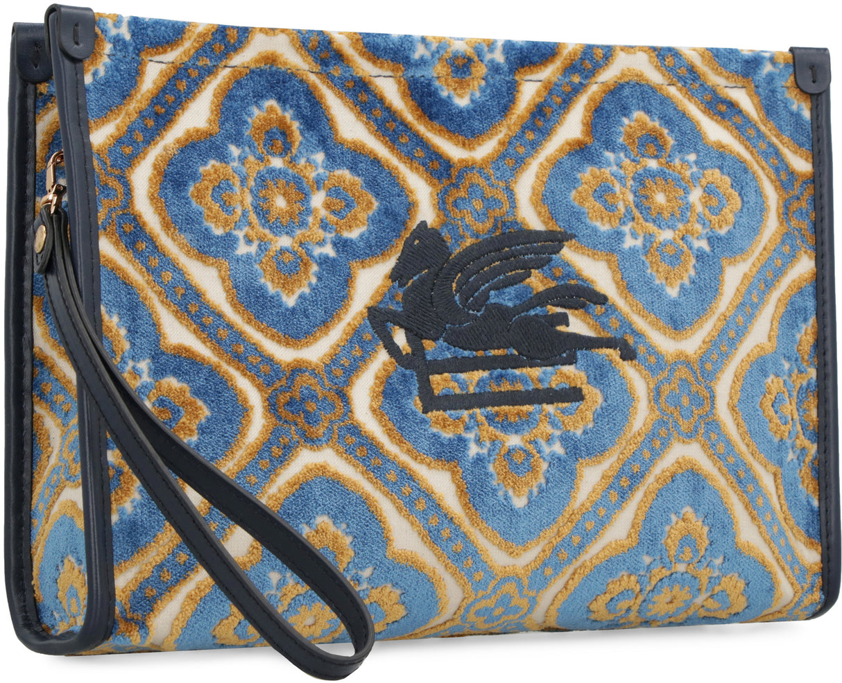 ETRO Stylish Jacquard Fabric Clutch in Blue for Women - FW23