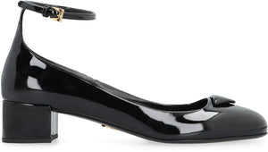 PRADA Adjustable Strap Black Leather Pumps for Women