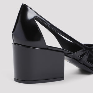 PRADA Elegant Leather Pumps with Cut-Out Details