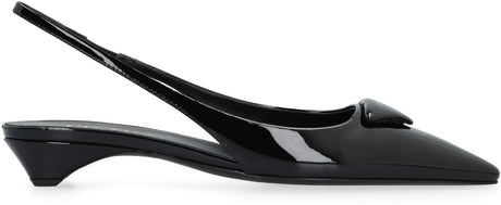 PRADA Pointy Toe Patent Leather Slingback Pumps for Women in Black