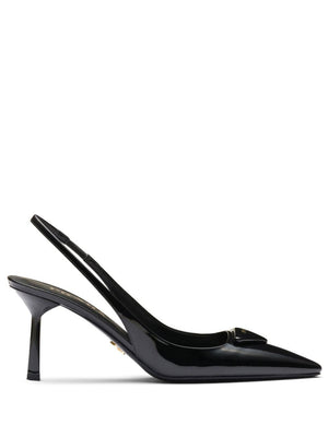 Sleek Black Patent Slingback Pumps للنساء