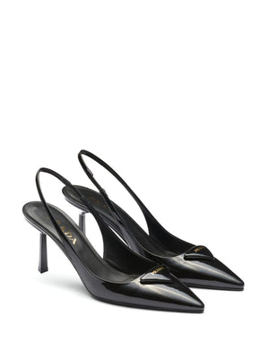 Sleek Black Patent Slingback Pumps للنساء