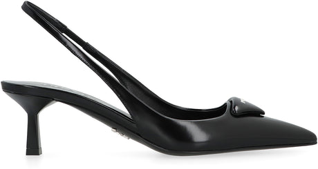 PRADA Elegant Leather Slingback Pumps with Pointed Toe