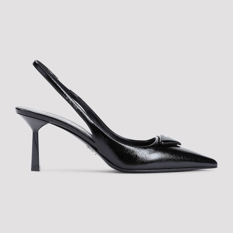 PRADA Elegant Black Leather Pumps with 7cm Heel