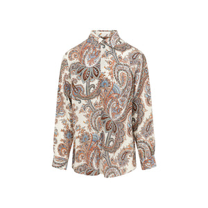 ETRO Luxurious White Silk Over Shirt for Men - Fall/Winter 2024