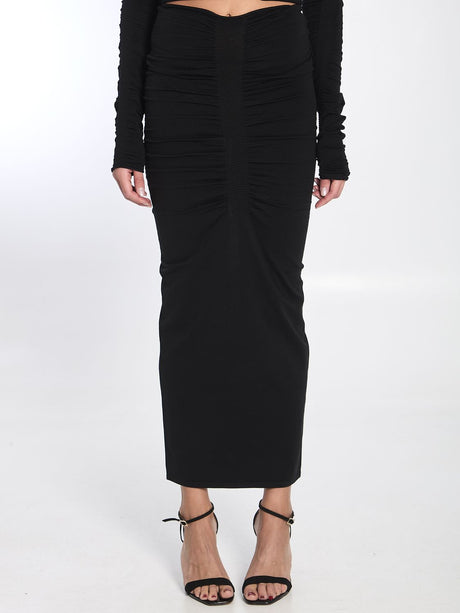 ALEXANDER WANG Ruched Long Skirt with Back Slit - Size S