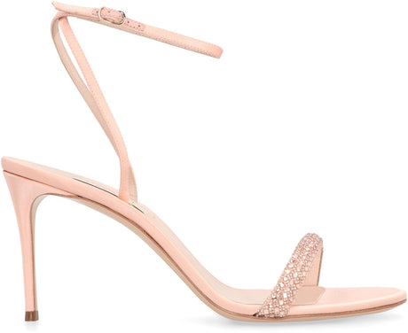 CASADEI Pink Heeled Sandals with Adjustable Ankle Strap and Stiletto Heels for Women