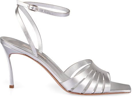 CASADEI Flash Leather Sandals - Gray