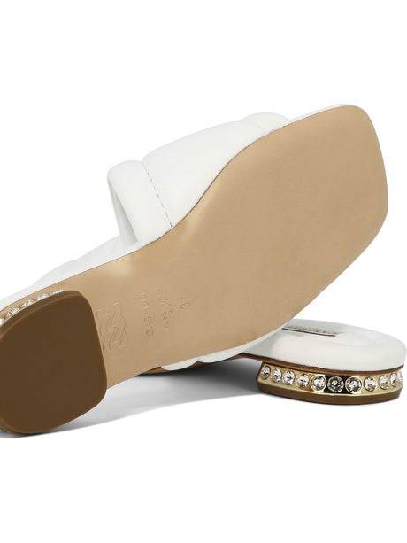 CASADEI Elegant White Quilted Nappa Sandals for Women - SS24 Collection