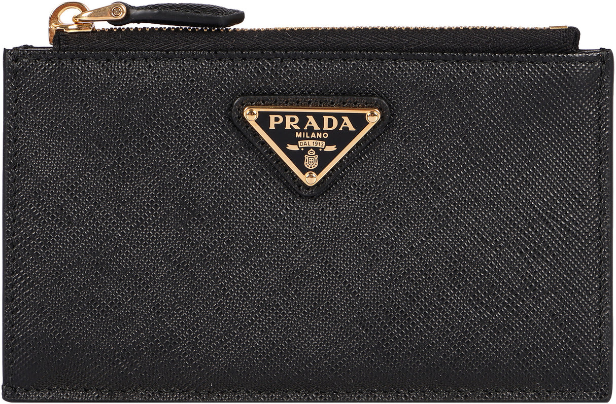 PRADA Elegant Calfskin Leather Card Holder - 5.3 x 3.3 inches