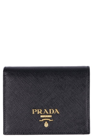 PRADA Mini Black Saffiano Leather Wallet