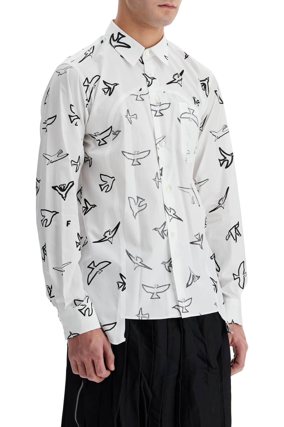 COMME DES GARÇONS SHIRT Inside-Out Graphic Print Shirt - Size M