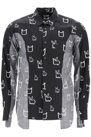 COMME DES GARÇONS SHIRT Inside-Out Graphic Print Shirt - Size M