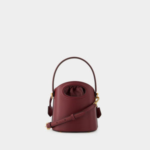 ETRO Mini Crossbody Handbag in Rich Burgundy Leather