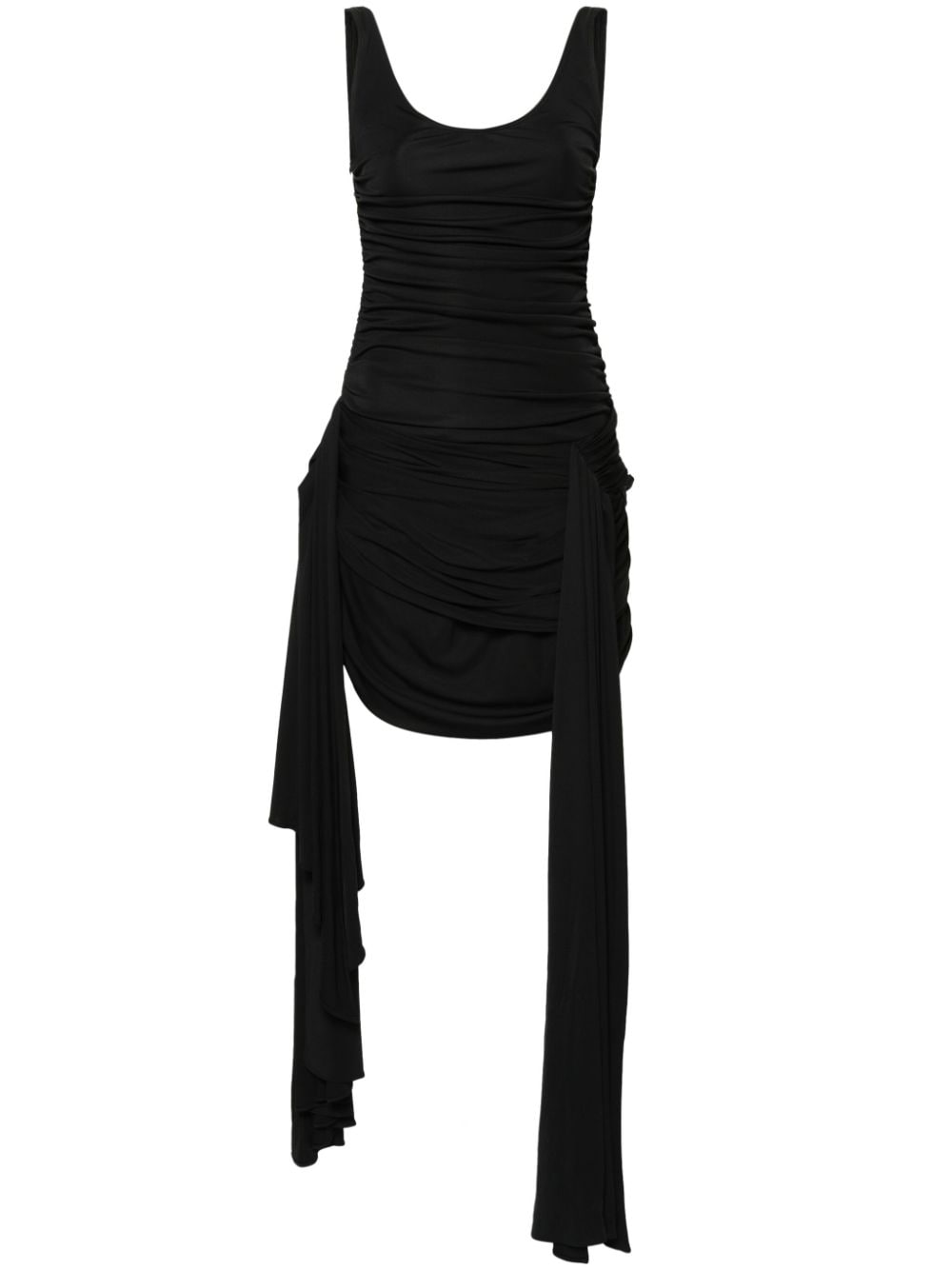 MUGLER Black Draped Mini Dress for Women - SS24 Collection