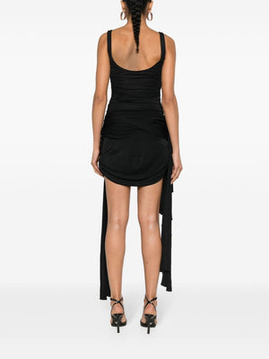 MUGLER Black Draped Mini Dress for Women - SS24 Collection