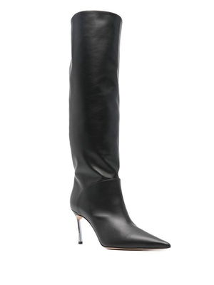 CASADEI Sleek Mid-Heel Leather Booties