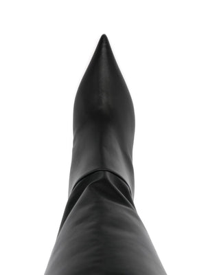 CASADEI Sleek Mid-Heel Leather Booties