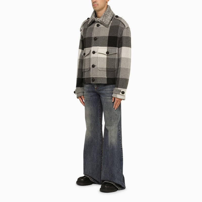 ETRO Stylish Grey Checked Jacket for Men