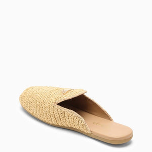 PRADA Natural Raffia Loafer with Logo Triangle