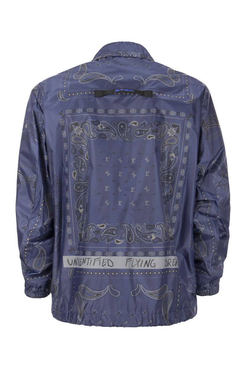 Men's Blue Paisley Bandana Nylon Jacket for SS22