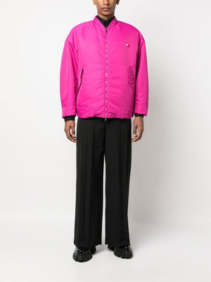 VALENTINO Chic Pink Shearling-Lined Bomber Jacket