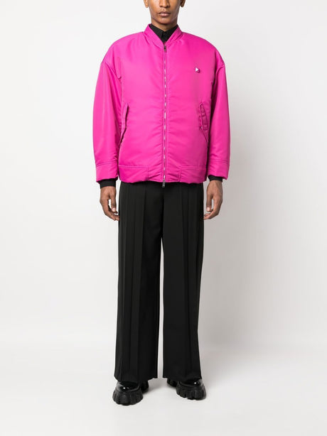 VALENTINO Chic Pink Shearling-Lined Bomber Jacket