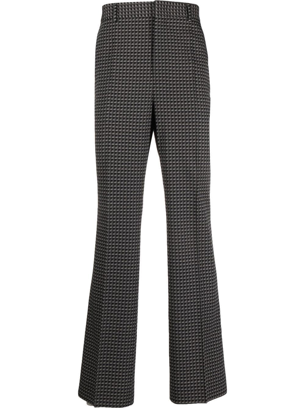 Studded Dark Grey Wool Trousers for Men - FW22 Collection