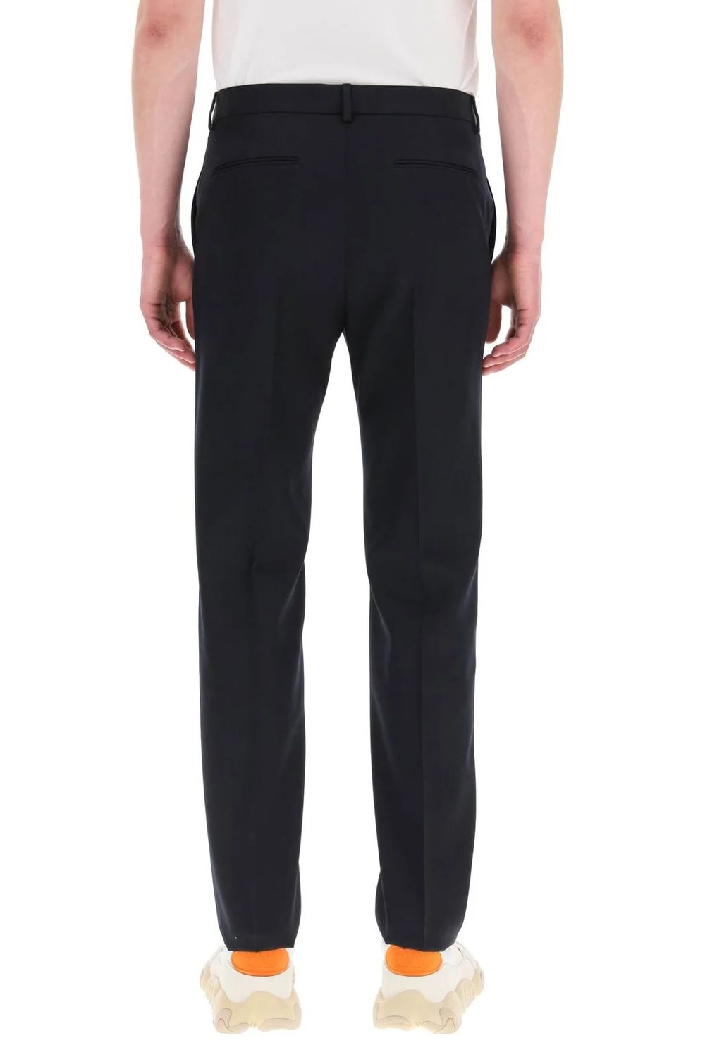 VALENTINO Navy Blue Men's Wool Trousers for Fall/Winter 2024