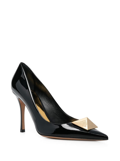 VALENTINO GARAVANI Black Leather Pumps for Women - Fall/Winter 2022 Collection