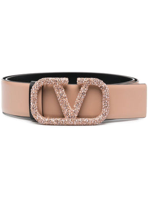 VALENTINO GARAVANI Women's Reversible Belt: Rose Cannelle and Vintage Rose