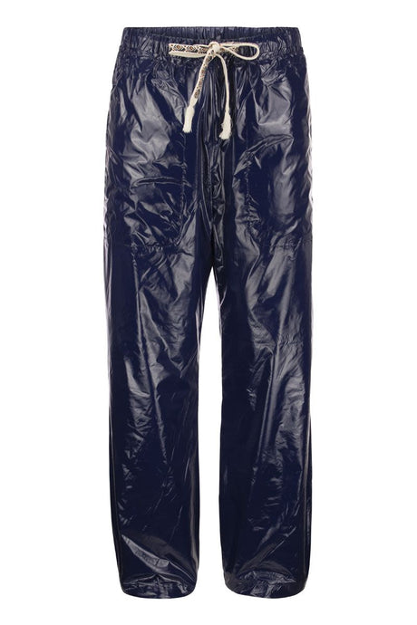 ETRO Blue Shiny Nylon Drawstring Trousers for Men | Fall Winter 2024 Collection