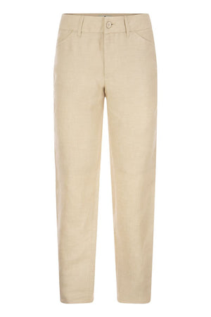 ETRO Men's Beige Linen Bootcut Trousers for the SS23 Season