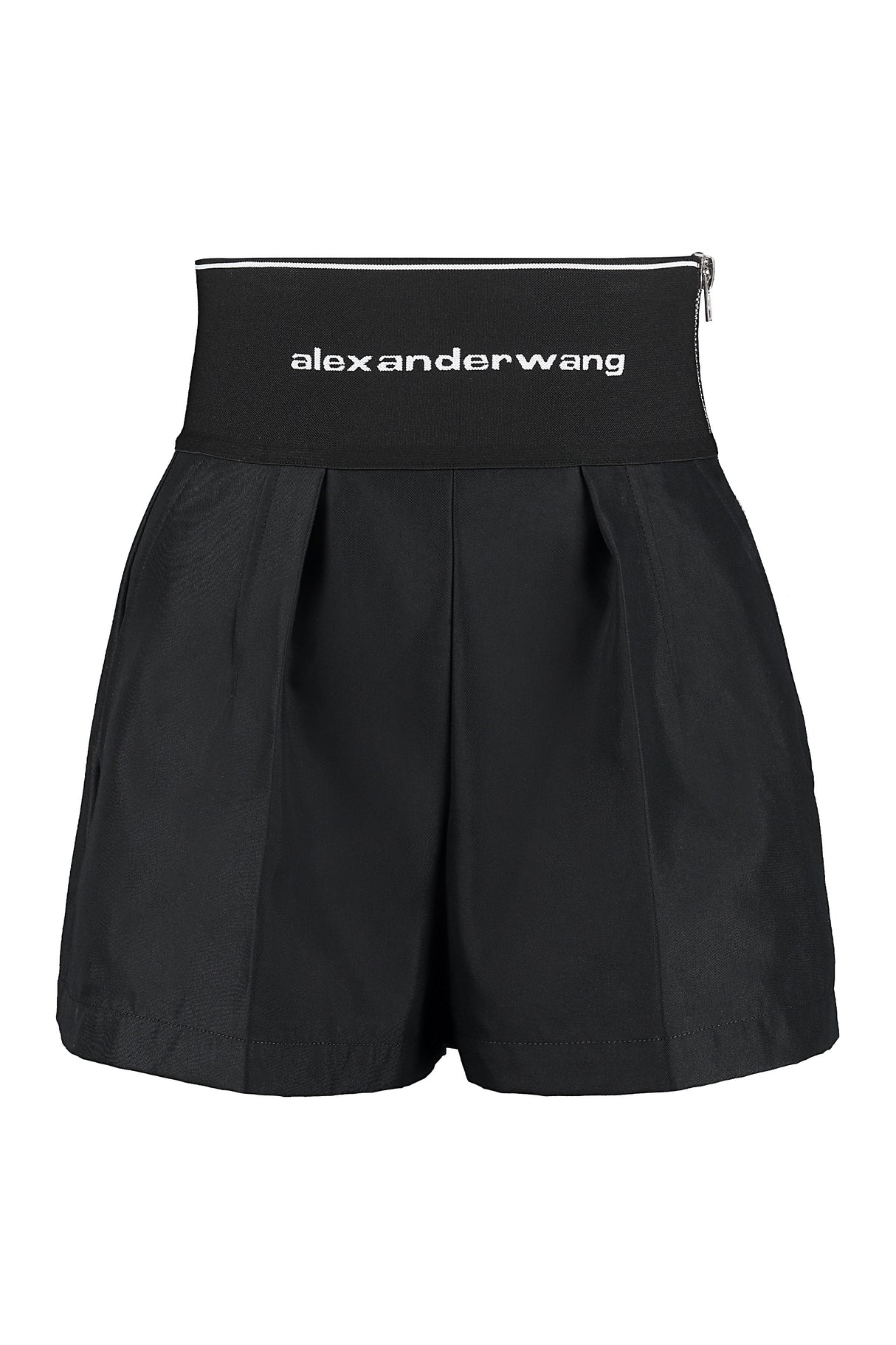 أشعلي صيفك مع شورت Original: Logo Waist Pleated Shorts for Women in Black - SS24