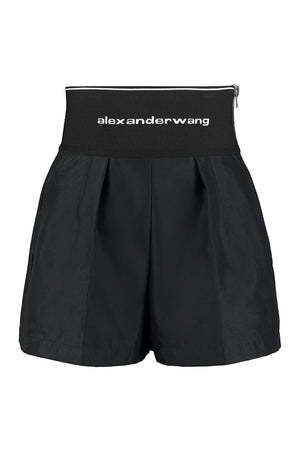 أشعلي صيفك مع شورت Original: Logo Waist Pleated Shorts for Women in Black - SS24