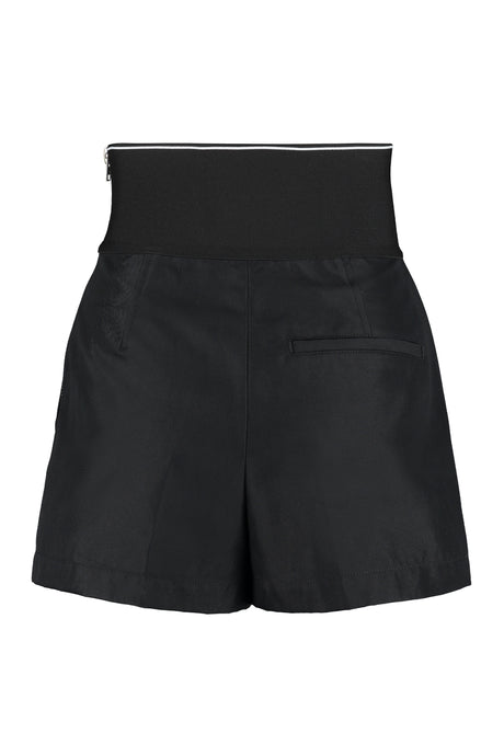 ALEXANDER WANG Black Techno Fabric Shorts for Women - Elastic Waistband, Side Pockets