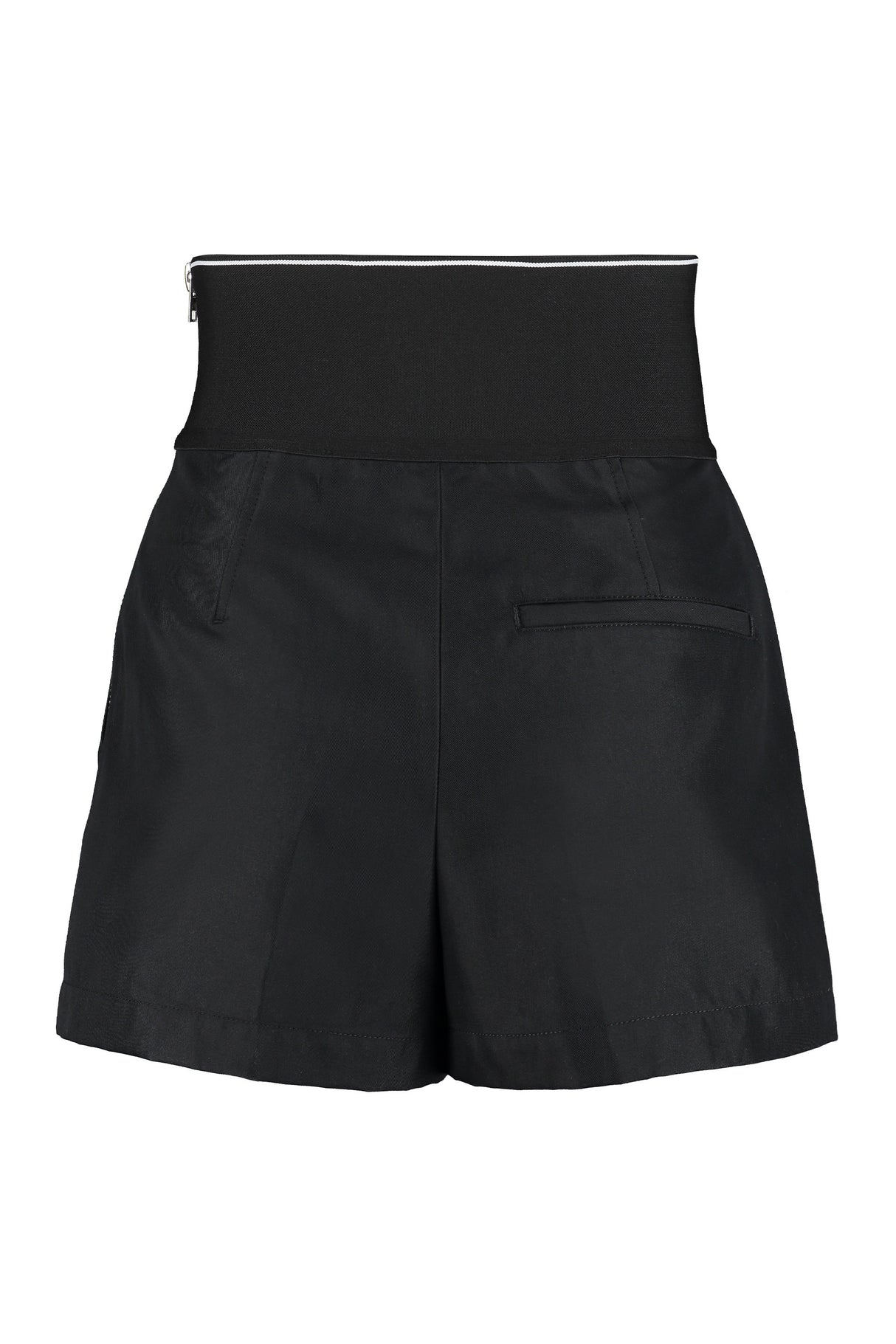 ALEXANDER WANG Logo Waist Pleated Shorts for Women in Black - SS24