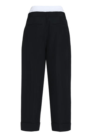 ALEXANDER WANG Layered Wool Blend Trousers for Women in Black (FW24)