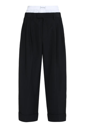 ALEXANDER WANG Layered Wool Blend Trousers for Women in Black (FW24)