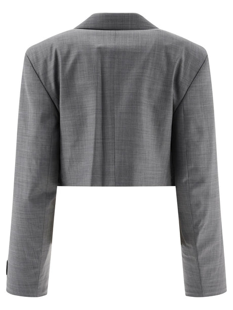 ALEXANDER WANG Chic Cropped Blazer with Integrated Dickie