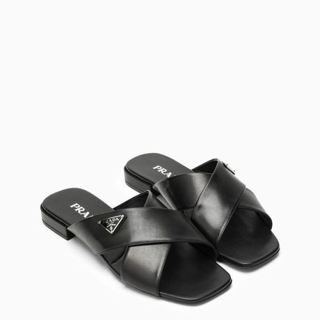 PRADA Stylish Crossover Black Sandals for Women