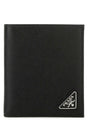 PRADA Compact Black Leather Wallet (4.1" x 3.5")