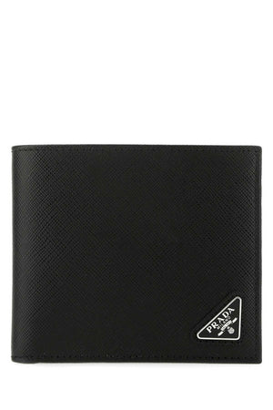 PRADA Elegant Black Leather Mini Wallet