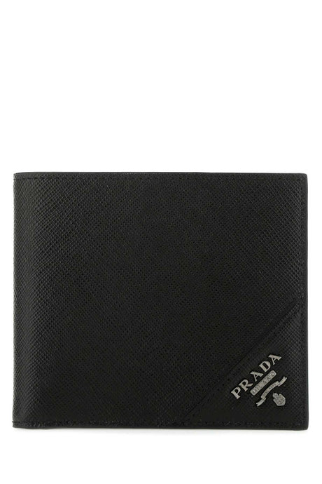 PRADA Black Leather Mini Wallet for Men