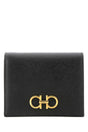 SALVATORE FERRAGAMO Elegant Black Leather Mini Wallet - 11.5 x 9 cm