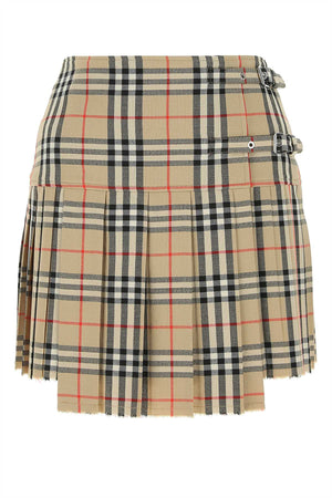 BURBERRY Embroidered Wool Mini Skirt