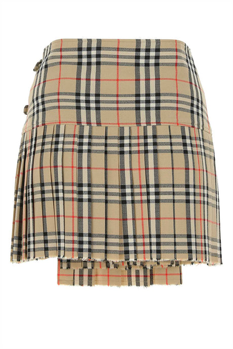 BURBERRY Embroidered Wool Mini Skirt