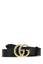 GUCCI Classic Black Leather GG Marmont Belt - 4 cm Height