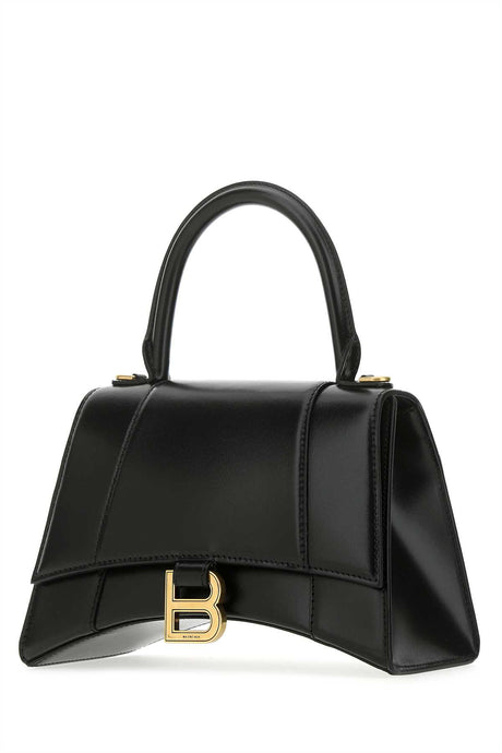 BALENCIAGA Mini Black Leather Hourglass Handbag